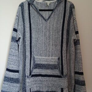 Sahalie Pullover Sweater, Baja, Beach, Kangaroo Pockets, Hooded, Size XL